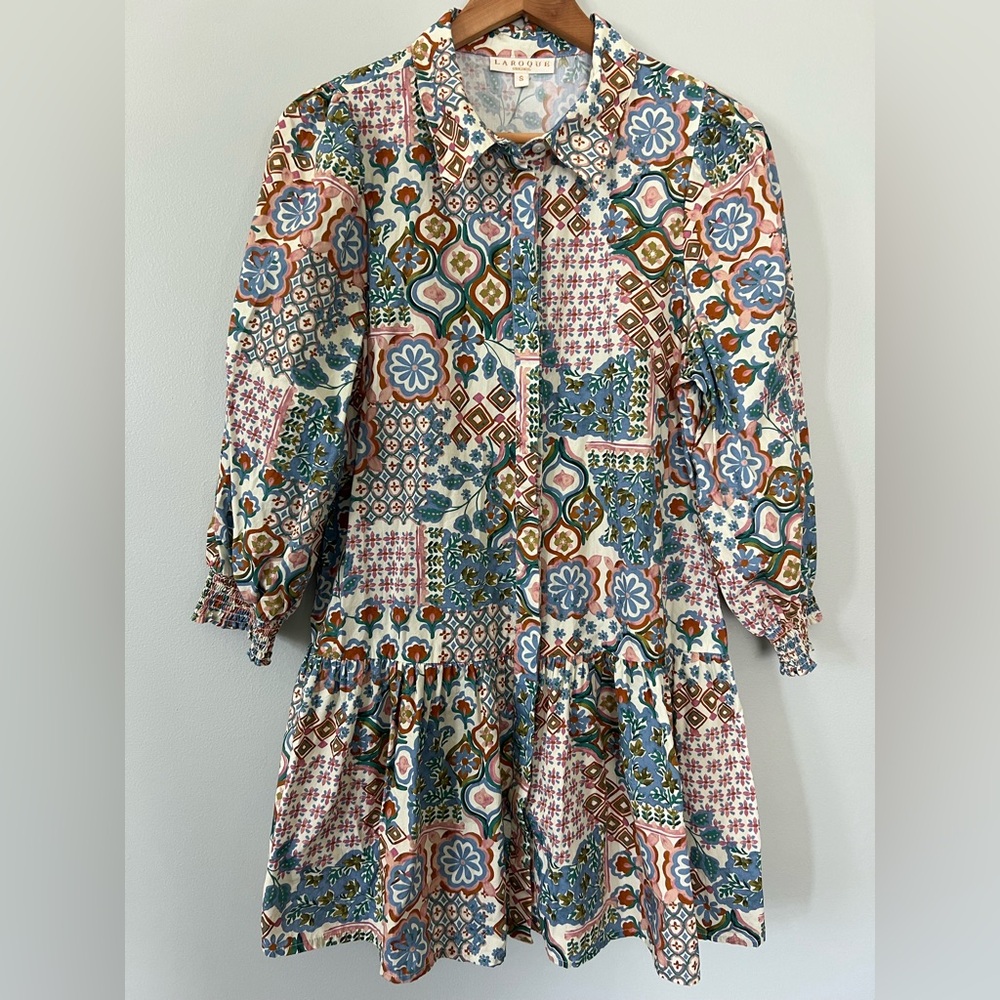 Laroque 100% Cotton Patchwork Tile Print Drop Wai… - image 1